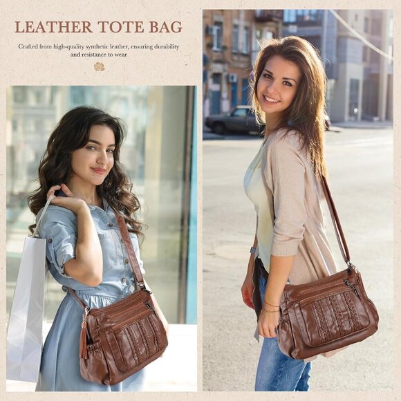 Purses for Women Pocketbooks Soft PU Leather Ladies Crossbody Purse Multi Pocket - Picture 7 of 8